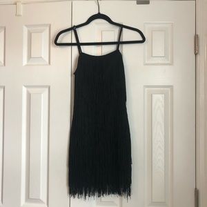 Black fringe flapper dress
